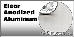 Clear Anodized Aluminum Cast Sign Letters