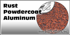 Rust Powdercoat Cast Aluminum Sign Letters