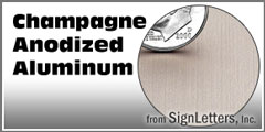 Champagne Anodized Aluminum Cast Sign Letters