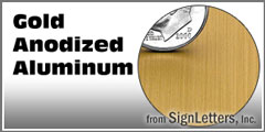 Gold Anodized Aluminum Cast Sign Letters