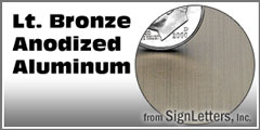 Light Bronze Anodized Aluminum Cast Sign Letters
