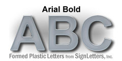 Arial Bold Formed Plastic Letters