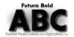 Futura Bold Formed Plastic Letters