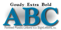 Goudy Extra Bold Formed Plastic Letters