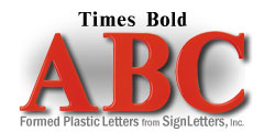 Times Bold Formed Plastic Letters