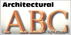 Architectural Injection Molded Plastic Sign Letters