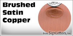 Brushed Satin Copper Sign Letters